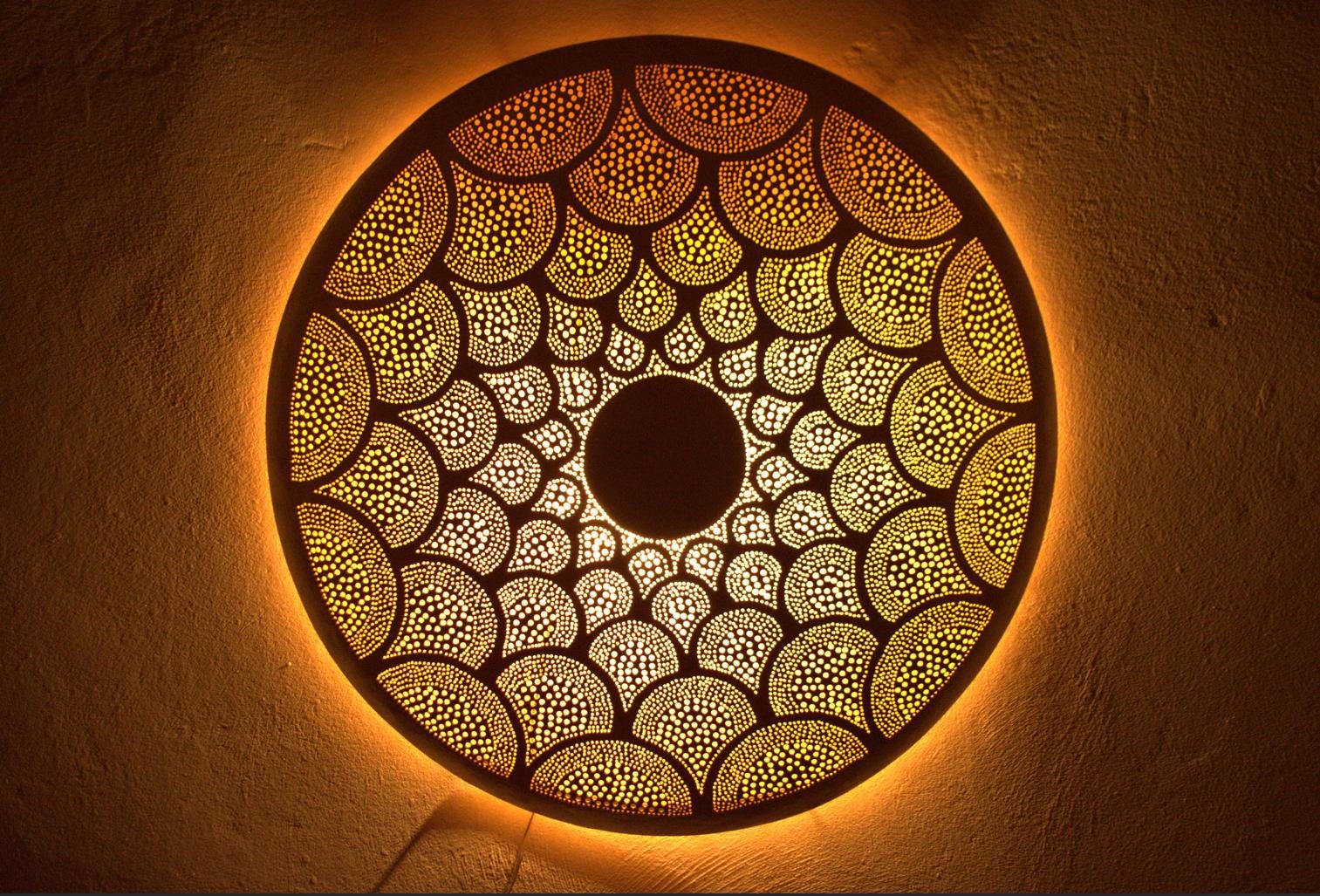 Moroccan Brass Wall Sconce – Handcrafted Oriental Light Fixture