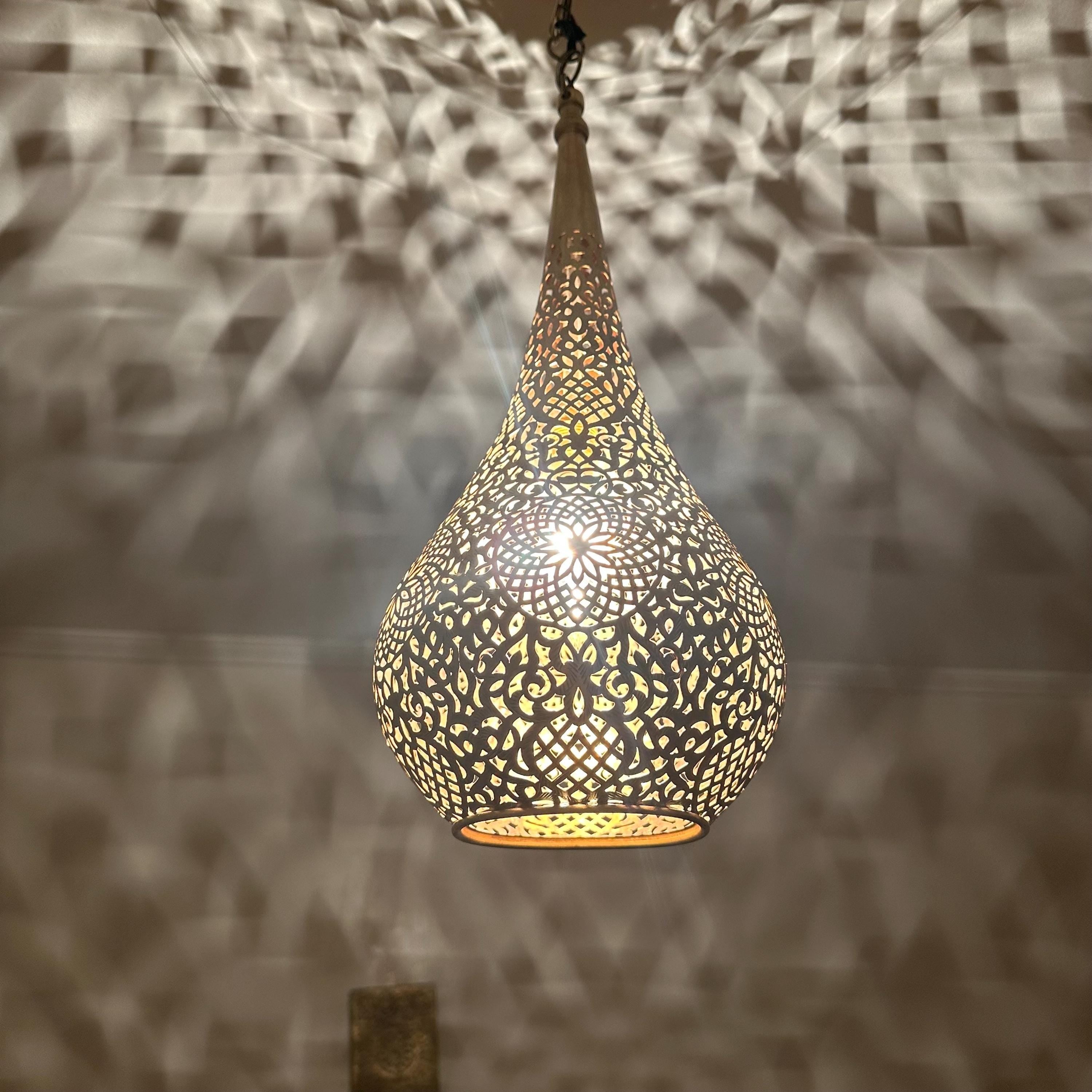 Handmade Moroccan Brass Ceiling Lamp
