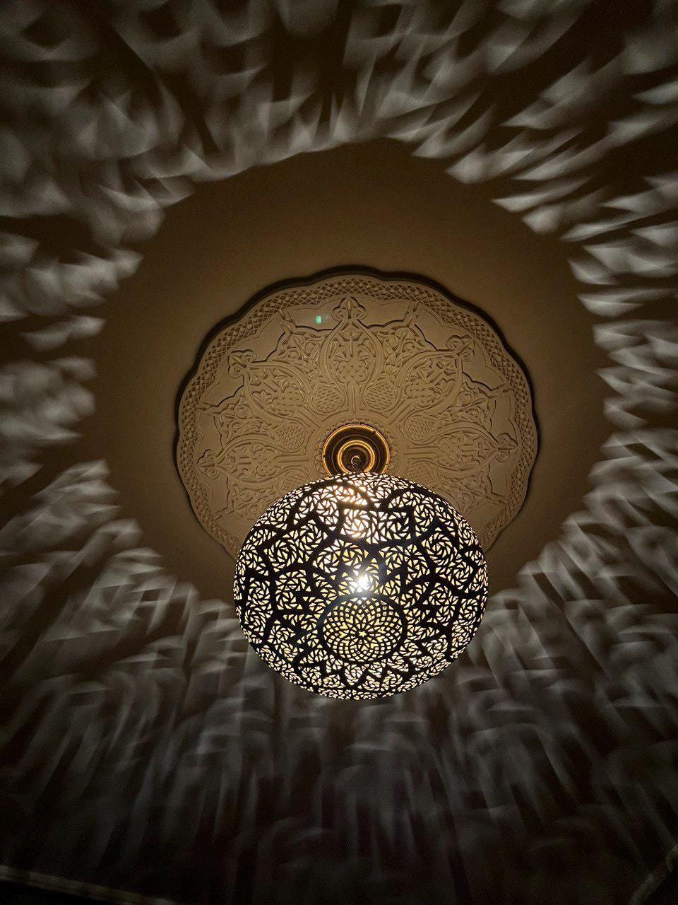 Brushed brass pendant light