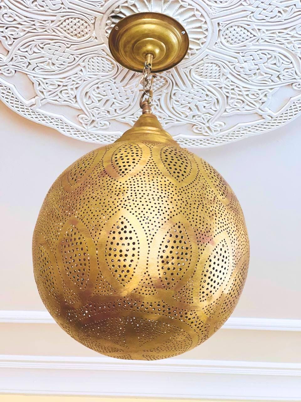 Handmade Brass Vintage Lamp – Moroccan Pendant Light