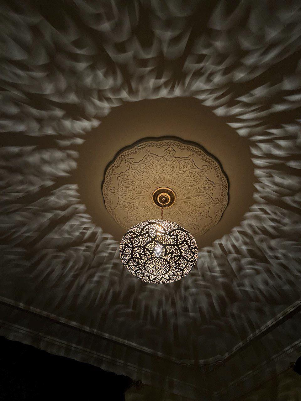 Brushed brass pendant light