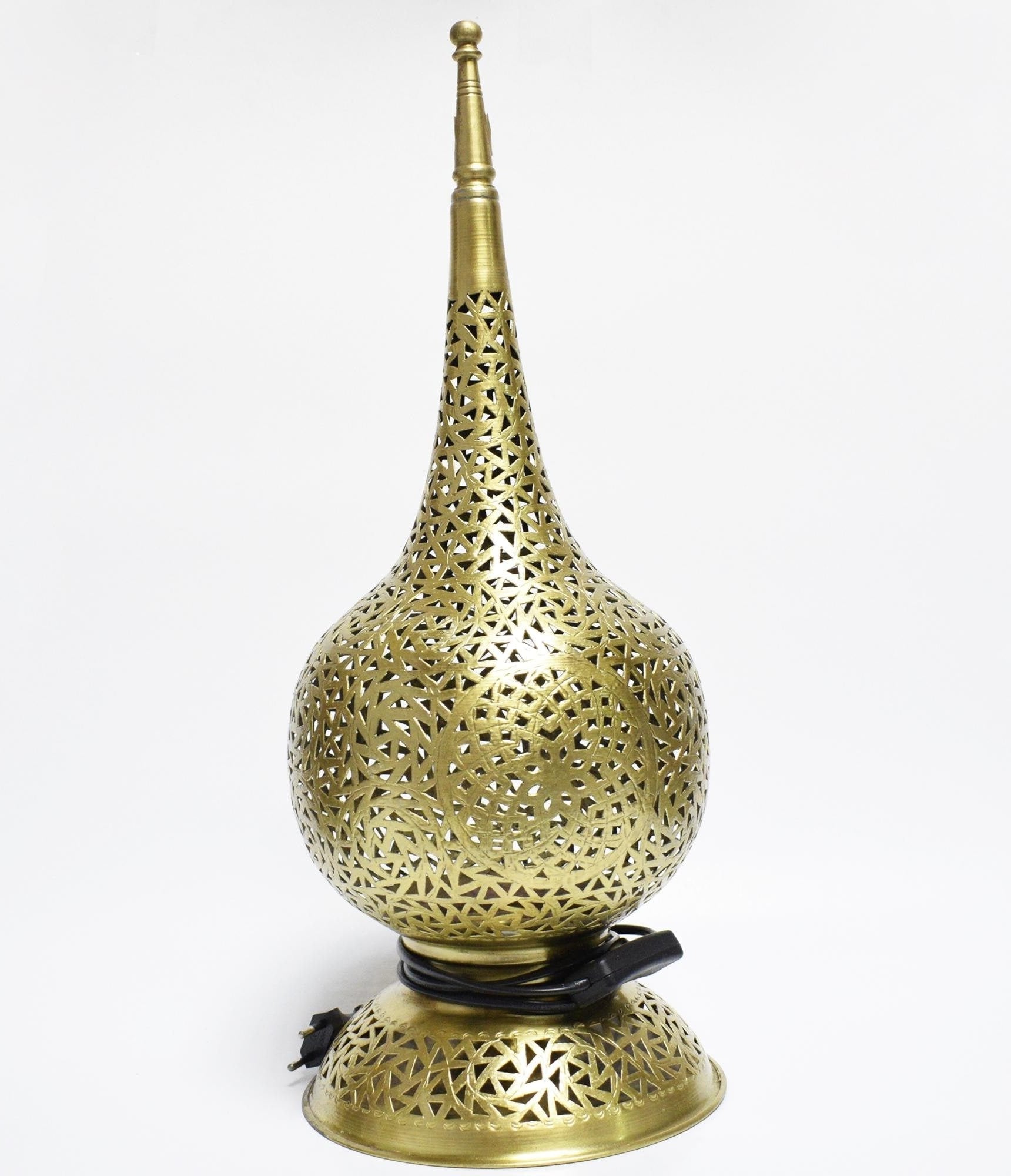 Tall Moroccan Brass Table Lamp