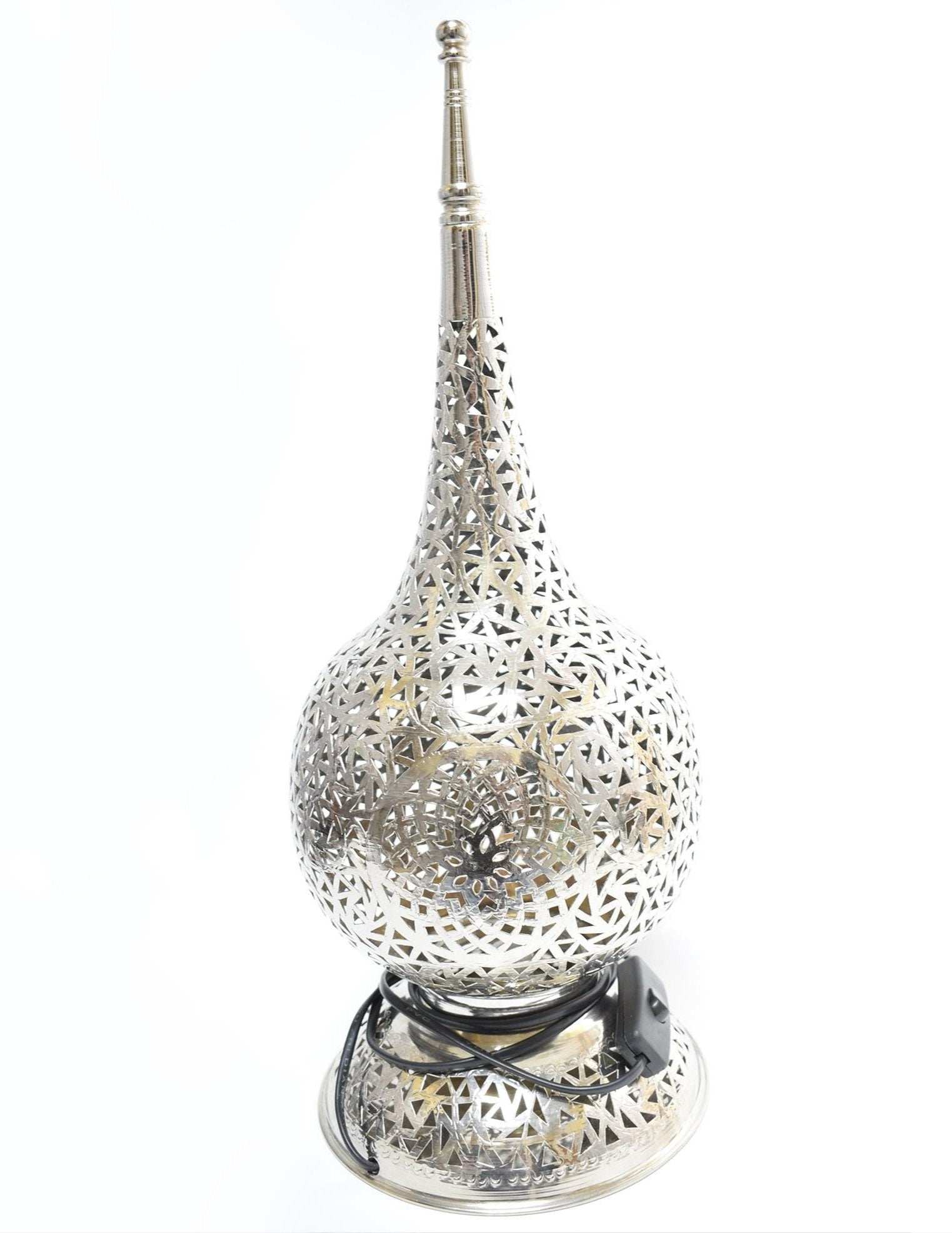 Tall Moroccan Brass Table Lamp