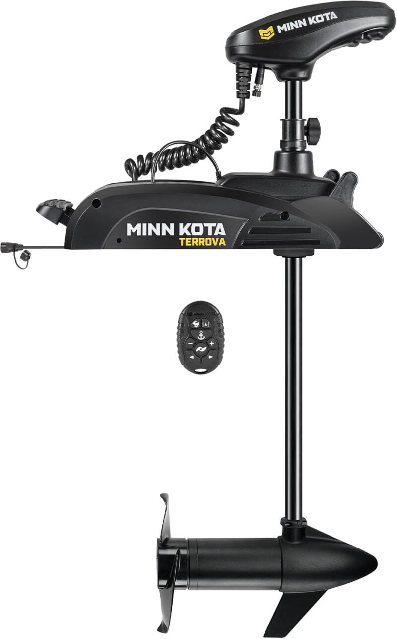 Minn Kota Terrova Kayak Freshwater Bow-Mount Electric Trolling Motor with GPS and Safety Switch Kit, 55 Lb. Thrust, 36 in. Shaft, Includes Wireless Micro Remote
