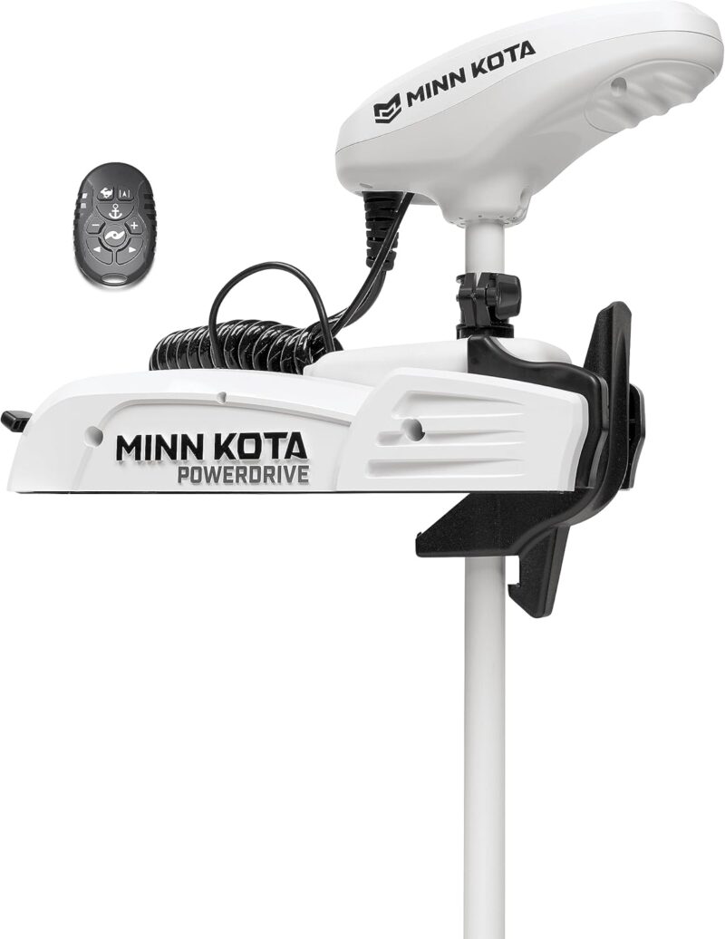 Minn Kota 1363585 Riptide PowerDrive Bow-Mount Trolling Motor with Mircro Remote, 70 Lb. Thrust, 54 in. Shaft, Saltwater