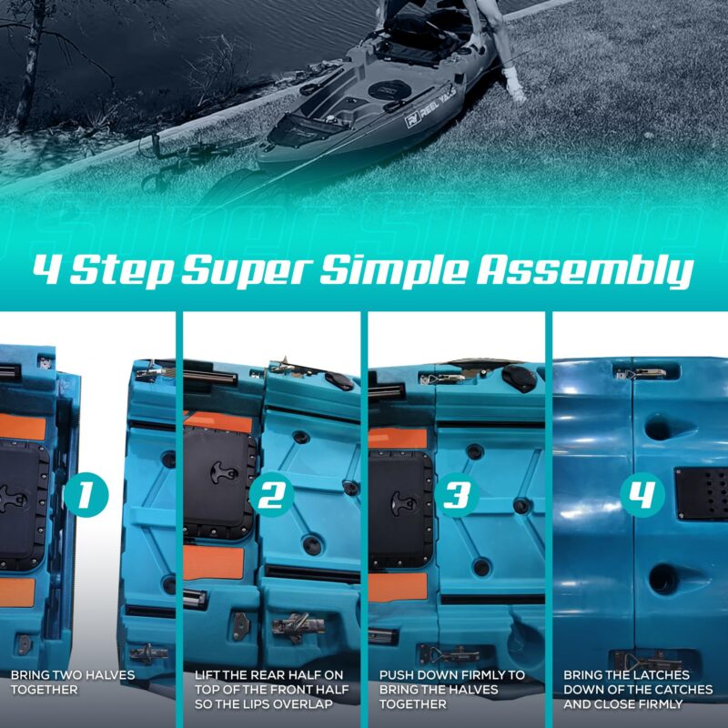 Rapido Modular Fishing Kayak - 10.8ft Lightweight, Sit On Top Kayak for Adults & Youth - Stable & Portable, Ideal Space-Saving Design for Travel - 400 lbs Capacity - Image 4